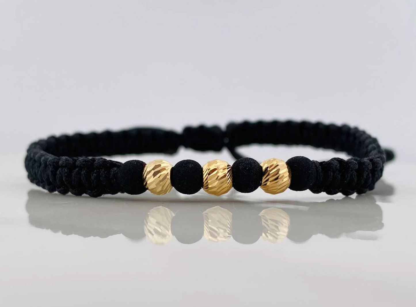 Pulsera 3 Balines 5mm / Oro amarillo 18k