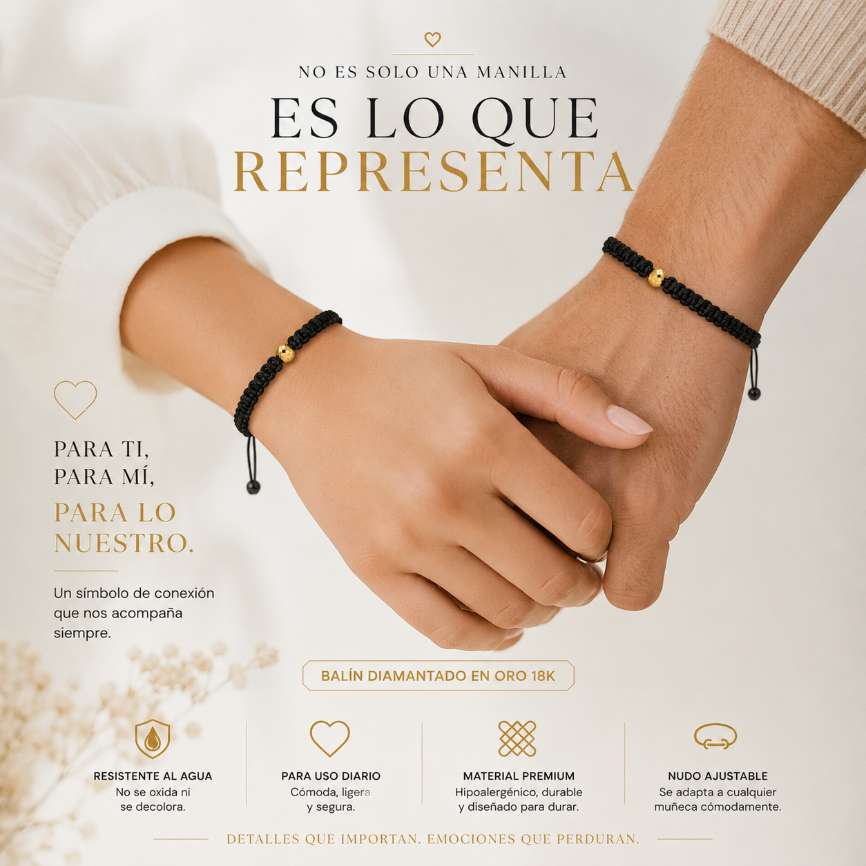 Pulsera 1 balin 4mm / Oro Amarillo 18k