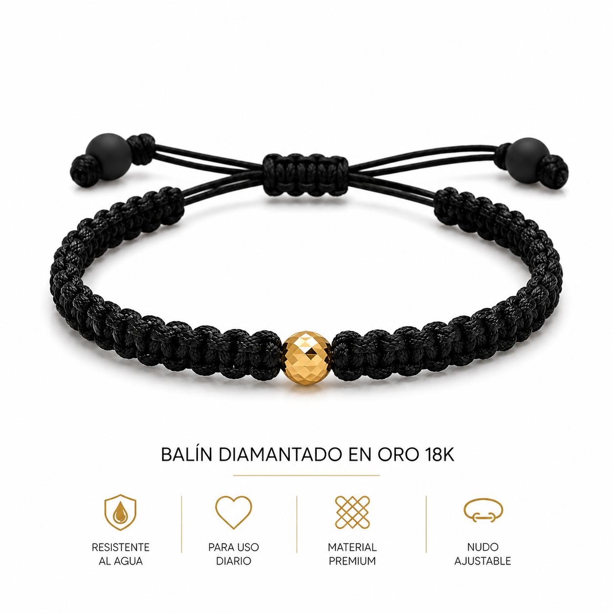 Pulsera 1 balin 4mm / Oro Amarillo 18k