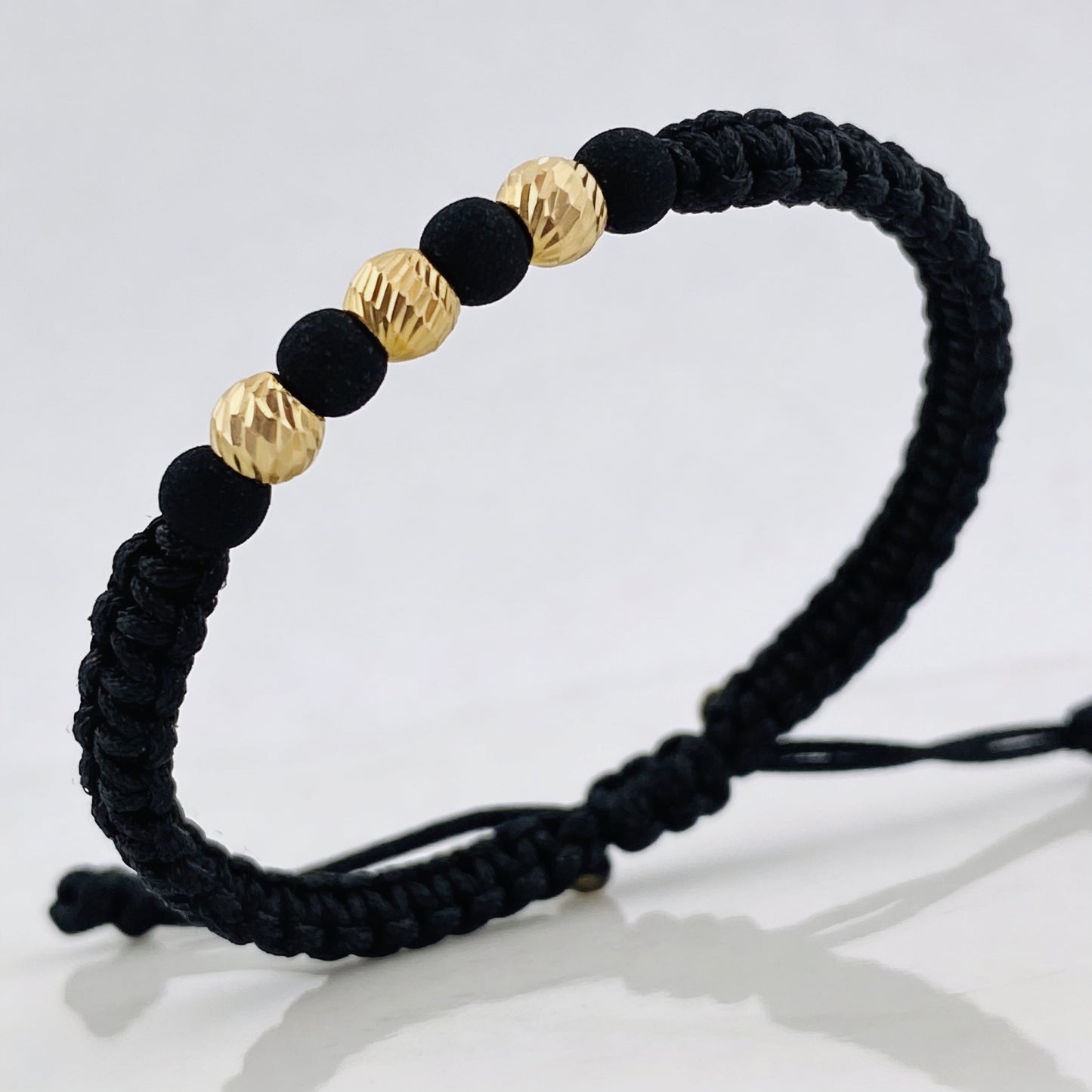Pulsera 3 Balines 5mm / Oro amarillo 18k