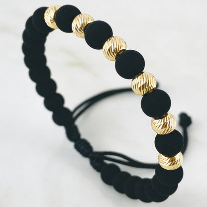 Pulsera 5 Balines 5mm / Oro Amarillo 18k