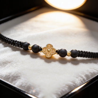 Pulsera Van C. 2 balines 4mm / Oro Amarillo 18k